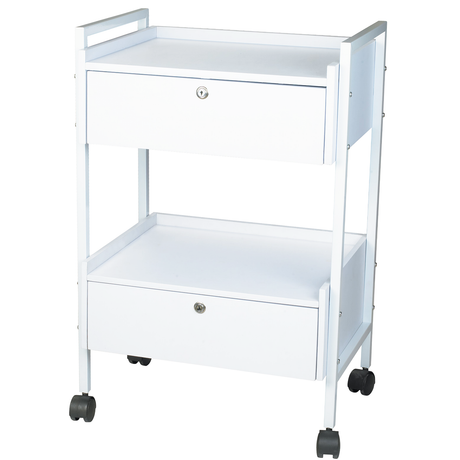 2 LOCKING DRAWERS BEAUTY CART