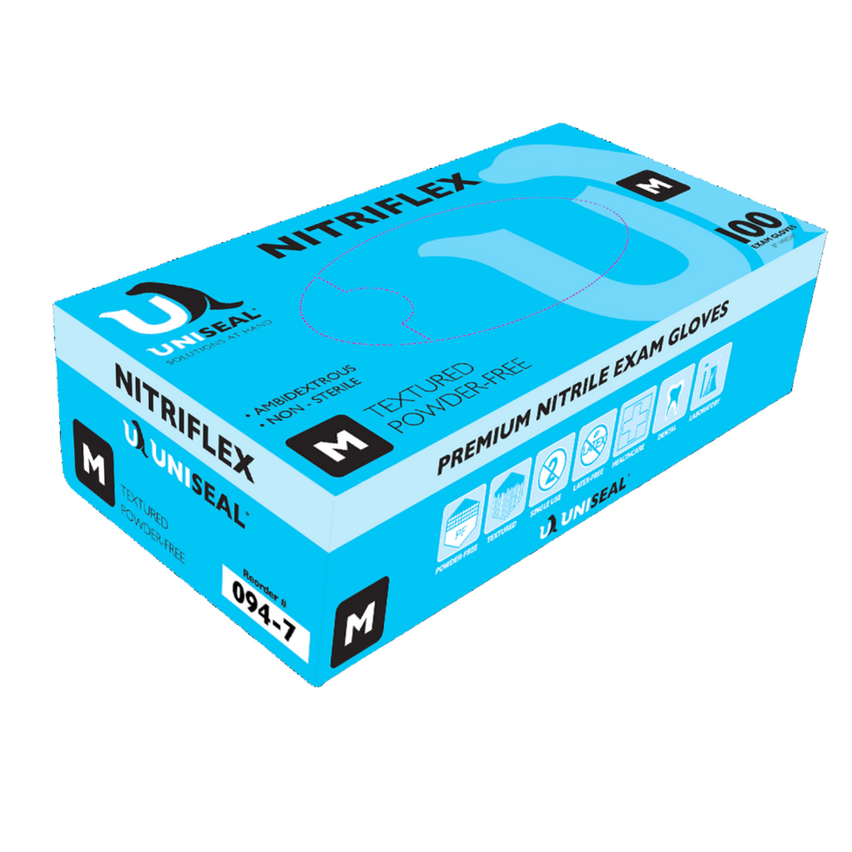 Uniseal® Nitriflex® Nitrile Exam Gloves – Nitrile Powder-Free-Blue